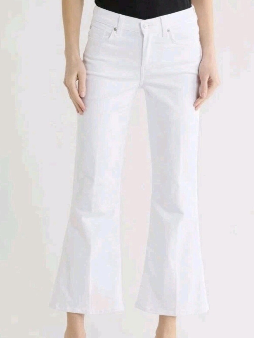 7 For All Mankind Size  Dojo White Mid Rise Ankle Flare Jeans Msrp $228